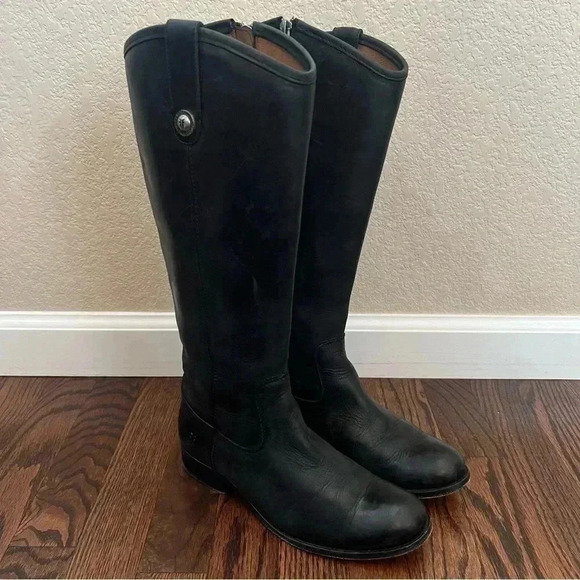 Frye Melissa Button Tabs Black Riding Knee High Boots Women Sz 6.5 B 3470412 - Picture 16 of 16
